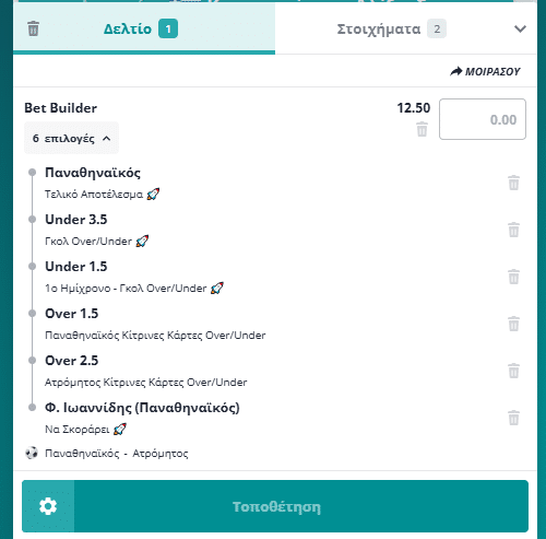 Bet Builder στο Παναθηναικος - Ατρομητος