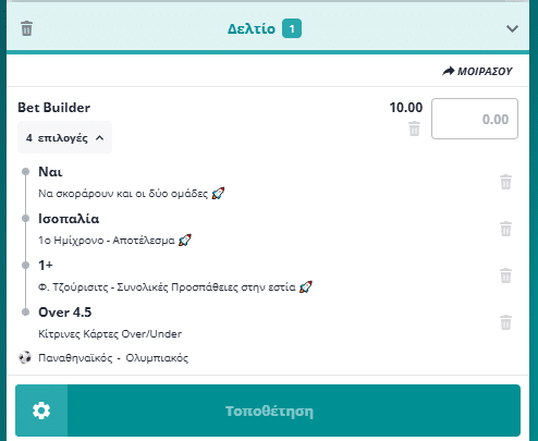 Bet Builder στο Παναθηναικος - Ολυμπιακος