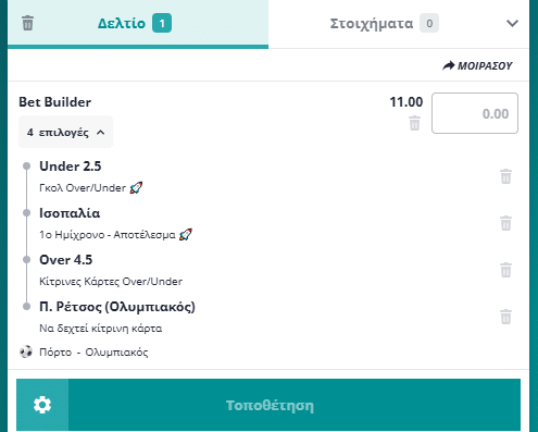 Bet Builder στο Πορτο - Ολυμπιακος