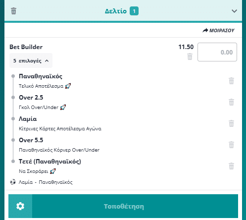 Bet Builder στο Λαμια - Παναθηναικος