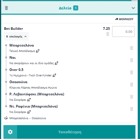 Bet Builder στο Μπαρτσελονα - Οσασουνα
