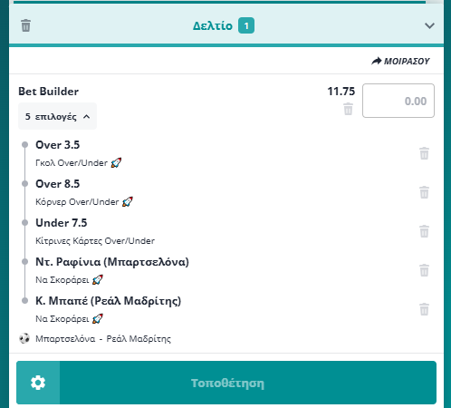 Bet Builder στο Μπαρτσελονα - Ρεαλ Μαδριτης